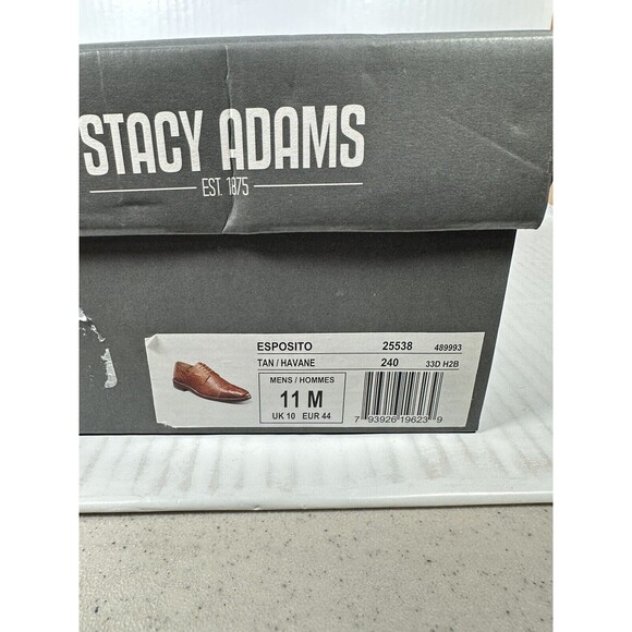 Stacy Adams Esposito Cap Toe Oxford Shoes Animal Print Tan Men Size 11 25538-240 - Picture 8 of 8